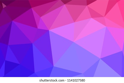 Light Pink, Blue vector triangle mosaic texture. Colorful illustration in abstract style with triangles. Triangular pattern for your design.