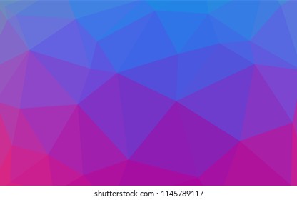 Light Pink, Blue vector triangle mosaic texture. Colorful abstract illustration with triangles. Textured pattern for your backgrounds.