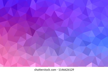Light Pink, Blue vector triangle mosaic texture. Creative geometric illustration in Origami style with gradient. A new texture for your web site.