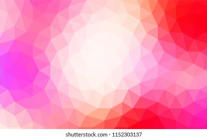 Light Pink, Blue vector triangle mosaic template. Triangular geometric sample with gradient.  Triangular pattern for your design.