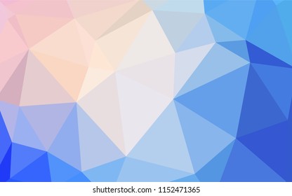 Light Pink, Blue vector triangle mosaic cover. Creative geometric illustration in Origami style with gradient. Brand new design for your business.