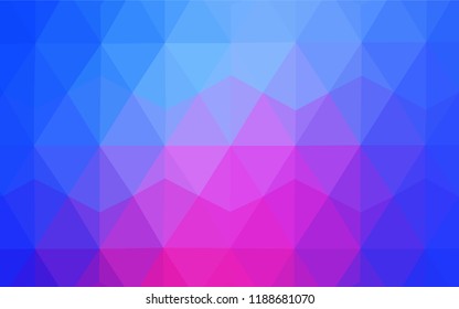 Light Pink, Blue vector triangle mosaic template. Colorful illustration in abstract style with triangles. Brand new style for your business design.