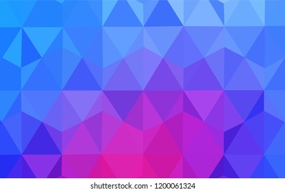 Light Pink, Blue vector triangle mosaic texture. Glitter abstract illustration with an elegant triangles. A new texture for your web site.