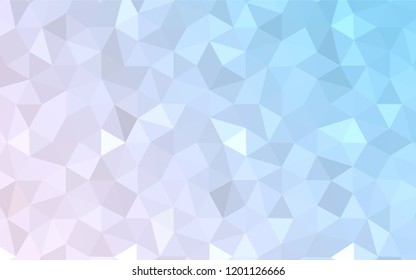 Light Pink, Blue vector triangle mosaic texture. A sample with polygonal shapes. Best triangular design for your business.