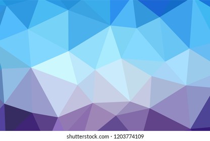 Light Pink, Blue vector triangle mosaic texture. Triangular geometric sample with gradient.  New template for your brand book.