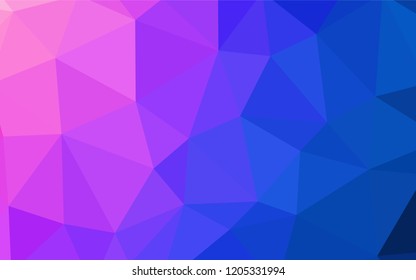 Light Pink, Blue vector triangle mosaic template. Creative geometric illustration in Origami style with gradient. A completely new design for your leaflet.