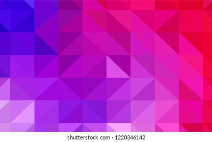 Light Pink, Blue vector triangle mosaic texture. Colorful illustration in abstract style with triangles. A completely new design for your leaflet.