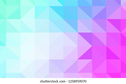 Light Pink, Blue vector triangle mosaic cover. Polygonal abstract illustration with gradient. Best triangular design for your business.