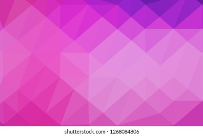 Light Pink, Blue vector triangle mosaic texture. Modern geometrical abstract illustration with gradient. Completely new design for your business.
