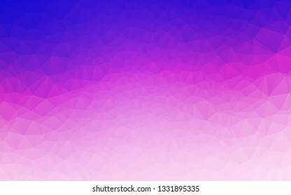 Light Pink, Blue vector triangle mosaic cover. Triangular geometric sample with gradient.  Triangular pattern for your business design.