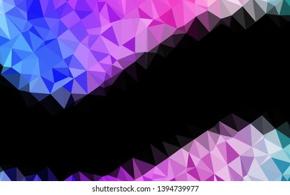 Light Pink, Blue vector triangle mosaic template. Creative illustration in halftone style with gradient. Textured pattern for background.