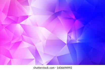 Light Pink, Blue vector triangle mosaic texture. A sample with polygonal shapes. Completely new template for your banner.