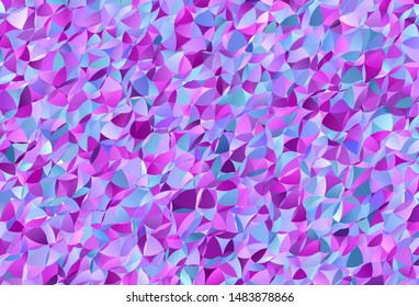 Light Pink, Blue vector triangle mosaic texture. Glitter abstract illustration with an elegant triangles. Polygonal design for your web site.