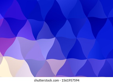 Light Pink, Blue vector triangle mosaic background. Elegant bright polygonal illustration with gradient. Template for cell phone's backgrounds.
