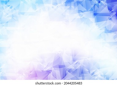 Light Pink, Blue vector triangle mosaic background. A completely new color illustration in a polygonal style. A completely new design for your leaflet.