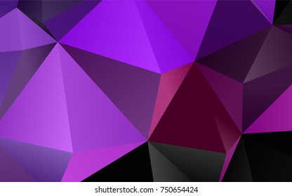 Light Pink, Blue vector triangle mosaic pattern. Creative geometric illustration in Origami style with gradient. The polygonal design can be used for your web site.