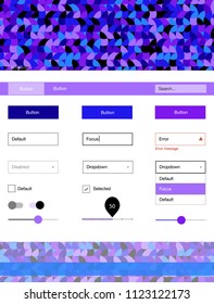 Light Pink, Blue vector ui ux kit with circles. Beautiful ui ux kit with colorful dots in its header. Simple colorful design for websites.