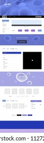 Light Pink, Blue vector ui ux kit with lines, ovals. Modern gradient abstract illustration with bandy lines. This template you can use for websites.