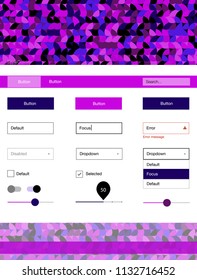 Light Pink, Blue vector ui ux kit with circles. Colorful ui/ux kit with header consisted of spheres. This sample is for your landing page.