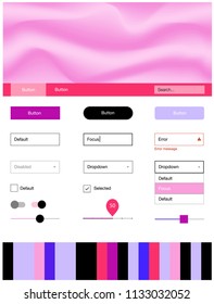 Light Pink, Blue vector ui kit with bubble shapes. Colorful illustration in abstract memphis style with gradient. This sample is for your website.