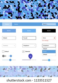 Light Pink, Blue vector ui kit with dots. Colorful Style guide with circles on abstract background. Modern template for your landing page.