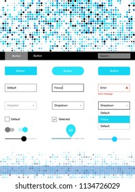 Light Pink, Blue vector ui kit with dots. Colorful Style guide with circles on abstract background. This sample is for your landing page.