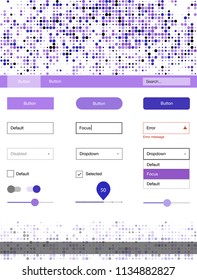 Light Pink, Blue vector ui ux kit with circles. Colorful Style guide with circles on abstract background. This template you can use for websites.