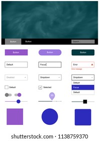 Light Pink, Blue vector ui kit with clouds & stars. Colorful ui/ux kit with header consisted of clouds & stars. This sample is for your website.
