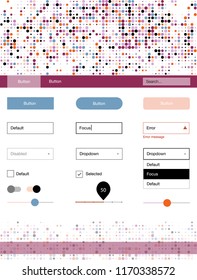 Light Pink, Blue vector ui ux kit with circles. Decorative ui kit design in abstract style with colorful dots. Beautiful layout for websites, landing pages.