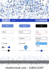 Light Pink, Blue vector ui kit with dots. Beautiful ui ux kit with colorful dots in its header. This sample is for your landing page.