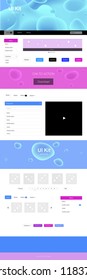 Light Pink, Blue vector ui ux kit with lines, ovals. Colorful illustration in abstract memphis style with gradient. This sample is for your landing page.