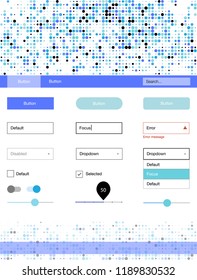 Light Pink, Blue vector ui ux kit with circles. Decorative ui kit design in abstract style with colorful dots. Beautiful layout for websites, landing pages.