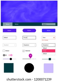 Light Pink, Blue vector ui ux kit with space stars. Beautiful ui ux kit with colorful sky in its header. Modern template for your landing page.