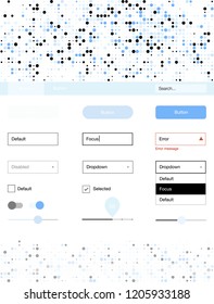 Light Pink, Blue vector ui kit with dots. Decorative ui kit design in abstract style with colorful dots. Modern template for your landing page.