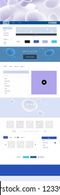 Light Pink, Blue vector ui ux kit with lines, ovals. Elegant bright illustration with gradient  in memphis style. This template you can use for websites.