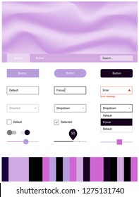 Light Pink, Blue vector ui ux kit with lines, ovals. Colorful illustration in abstract memphis style with gradient. This template you can use for websites.
