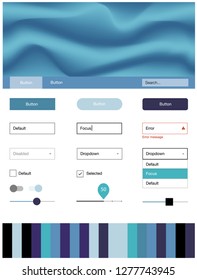 Light Pink, Blue vector ui kit with bubble shapes. Colorful illustration in abstract memphis style with gradient. Beautiful layout for websites, landing pages.