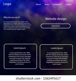 Light Pink, Blue vector ui kit with clouds, stars. Modern Style guide with colorful gradient sky in its header. Simple colorful design for websites.