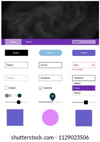 Light Pink, Blue vector web ui kit with nebula stars. Web ui kit with abstract gradient clouds in its header. This sample is for your landing page.