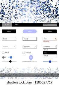 Light Pink, Blue vector web ui kit with spheres. Beautiful ui ux kit with colorful dots in its header. This sample is for your website.