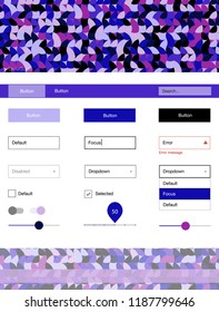 Light Pink, Blue vector web ui kit with spheres. Beautiful ui ux kit with colorful dots in its header. This sample is for your website.