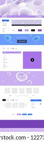 Light Pink, Blue vector web ui kit with lamp shapes. Modern gradient abstract illustration with bandy lines. Modern template for your landing page.