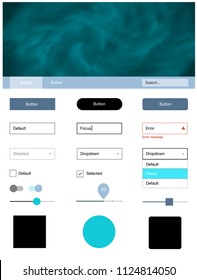 Light Pink, Blue vector wireframe kit with galaxy stars. Modern Style guide with colorful gradient sky in its header. This template you can use for websites.