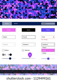 Light Pink, Blue vector wireframe kit with dots. Colorful Style guide with circles on abstract background. This sample is for your landing page.