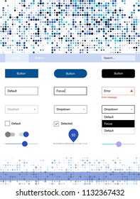 Light Pink, Blue vector wireframe kit with dots. Simple Material Design Kit with colorful dots in header. This sample is for your website.
