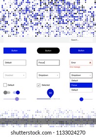 Light Pink, Blue vector wireframe kit with dots. Simple Material Design Kit with colorful dots in header. This template you can use for landing pages.