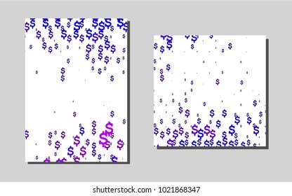 Light Pink, Bluevector cover for Envelopes. Abstract booklet on colored background with gradient. Pattern for beautiful business cards, folders.