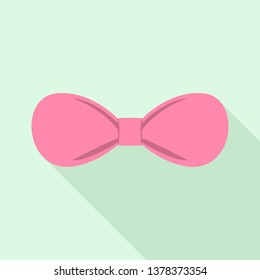 Light pink bow tie icon. Flat illustration of light pink bow tie vector icon for web design