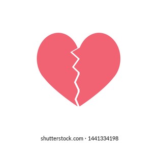 light pink broken heart vector 