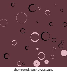 Light Pink Calm Vector Design Pic. Black Retro Round Curves Elegant Circles Modern Design. Oval Classical Dark Pastel Minimal Modern Art Pattern. Purple Donut Bagel Bordo Modern Style Background.
